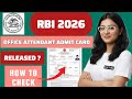 rbi office attendant admit card 2026 | rbi office attendant call letter 2026