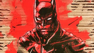 Drawing The Batman on a BIG Cardboard