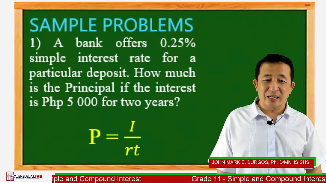 Solving Problems Involving Simple and Compound Interest YouTube