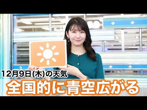 お天気キャスター解説 12月9日(木)の天気