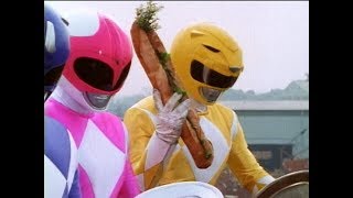 Power Rangers vs Pudgy Pig | E6 Food Fight | Mighty Morphin | Power Rangers Official