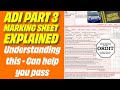 Understanding the adi part 3 marking sheet