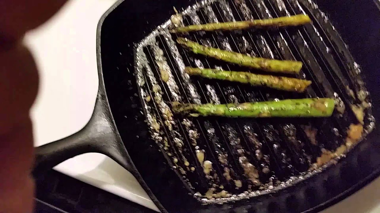 Cradle Asparagus in your grill pan, perfect. - YouTube