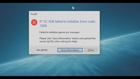 FiveM how to fix R*SC SDK failed to initialize Error code: 1008