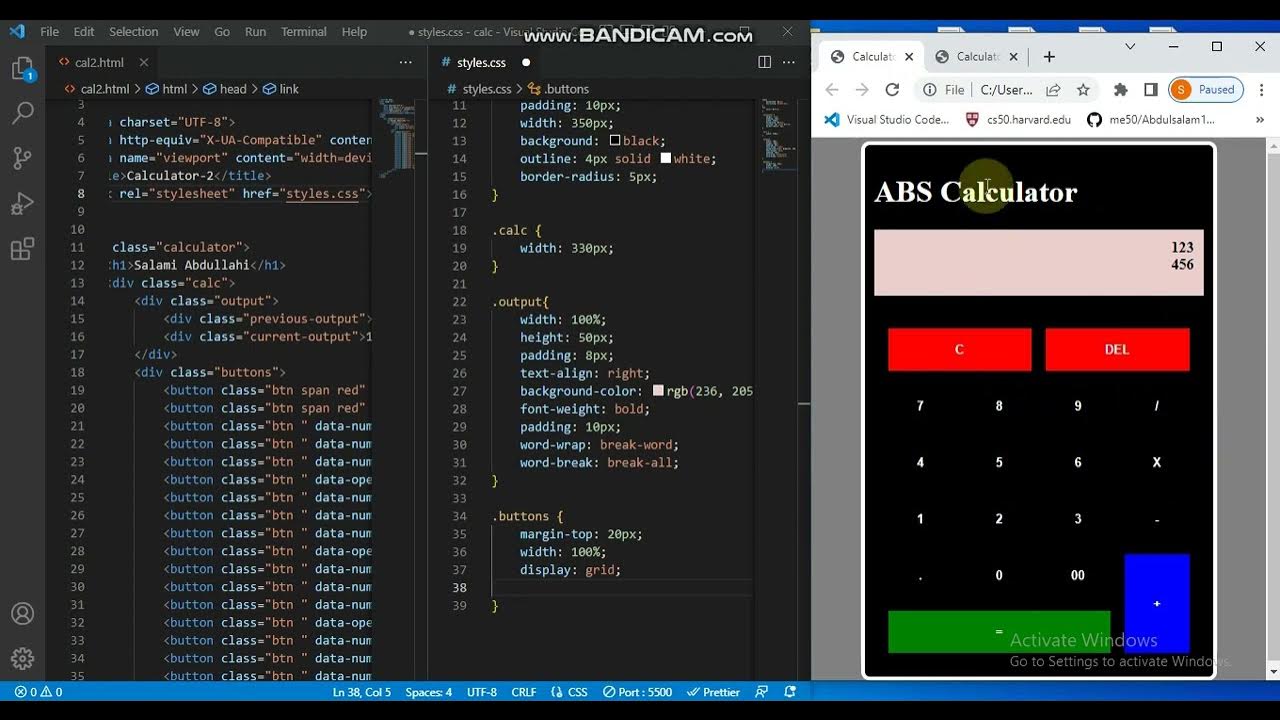 Building and designing a simple calculator using HTML and CSS GRID ...