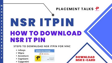 NSR ITPIN | How to Download NSR ITPIN for Infosys wipro cognizant TCS | How to apply for NSR Process