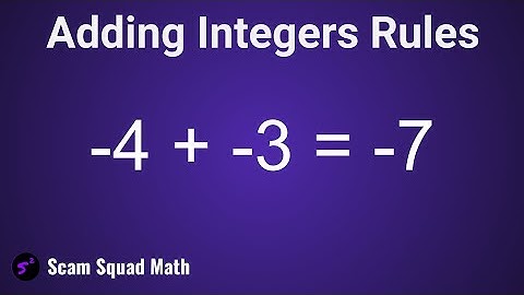 Integer Addition Rules