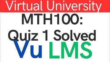 MTH100 QUIZ 1 SOLVED || Virtual University of Pakistan