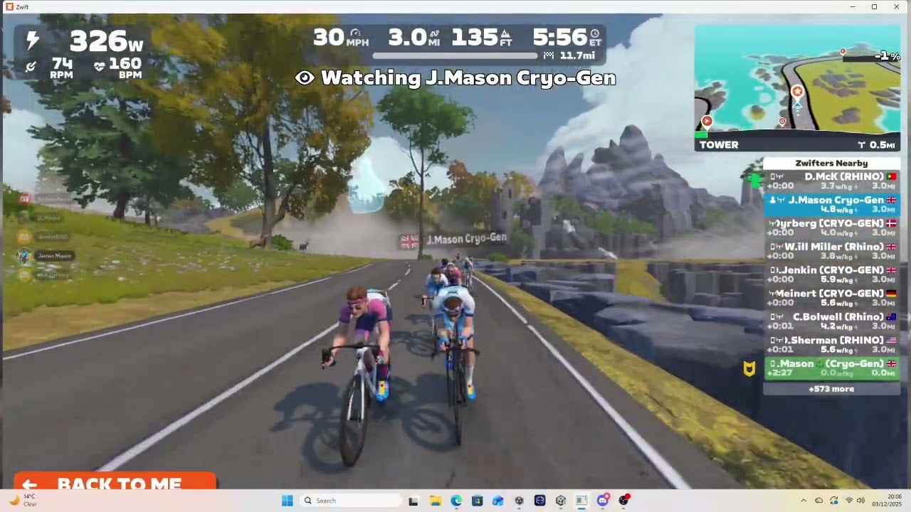 Zwift Ladder racing - Cryo-Gen vs Rhino