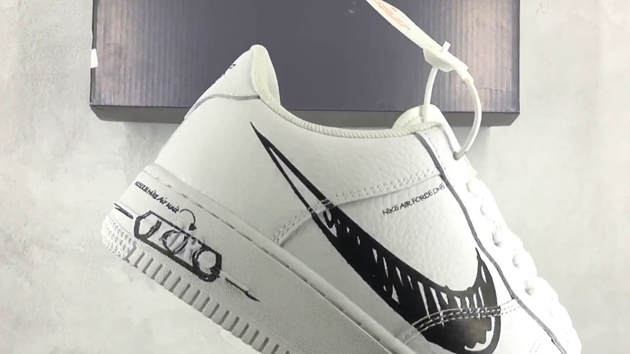 air force 1 low sketch white black