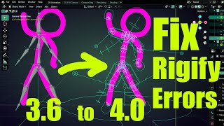 How to Fix Rigify Errors in blender 4 0 (Stick Man Rig Update)