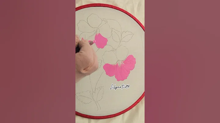 Hibiscus flower painting on cloth #creativeart #shorts