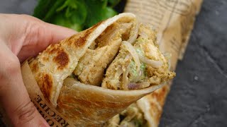 Afghani Chicken Paratha Roll,Chicken Paratha Roll By Recipes Of The World