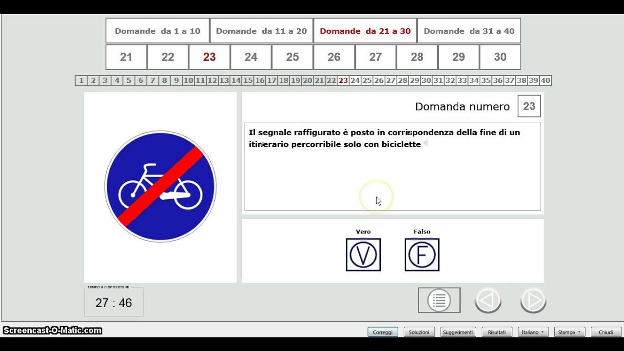 Simulazione quiz patente B, 1 errore commesso - YouTube
