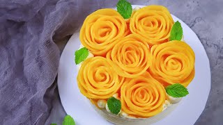 Mango chiffon cake,  so fluffy and refreshing 芒果蛋糕這麼做好吃到你不信超強烈推薦