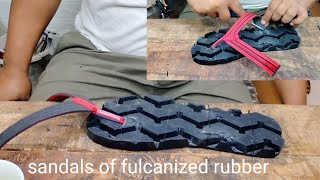 Making sandals from vulcanized rubber