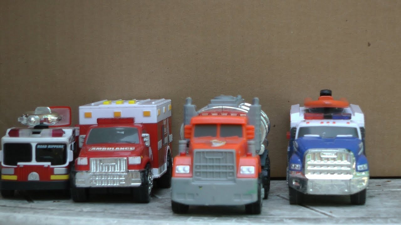 Fire Trucks Ambulance Police TOY CARS FUN! - YouTube