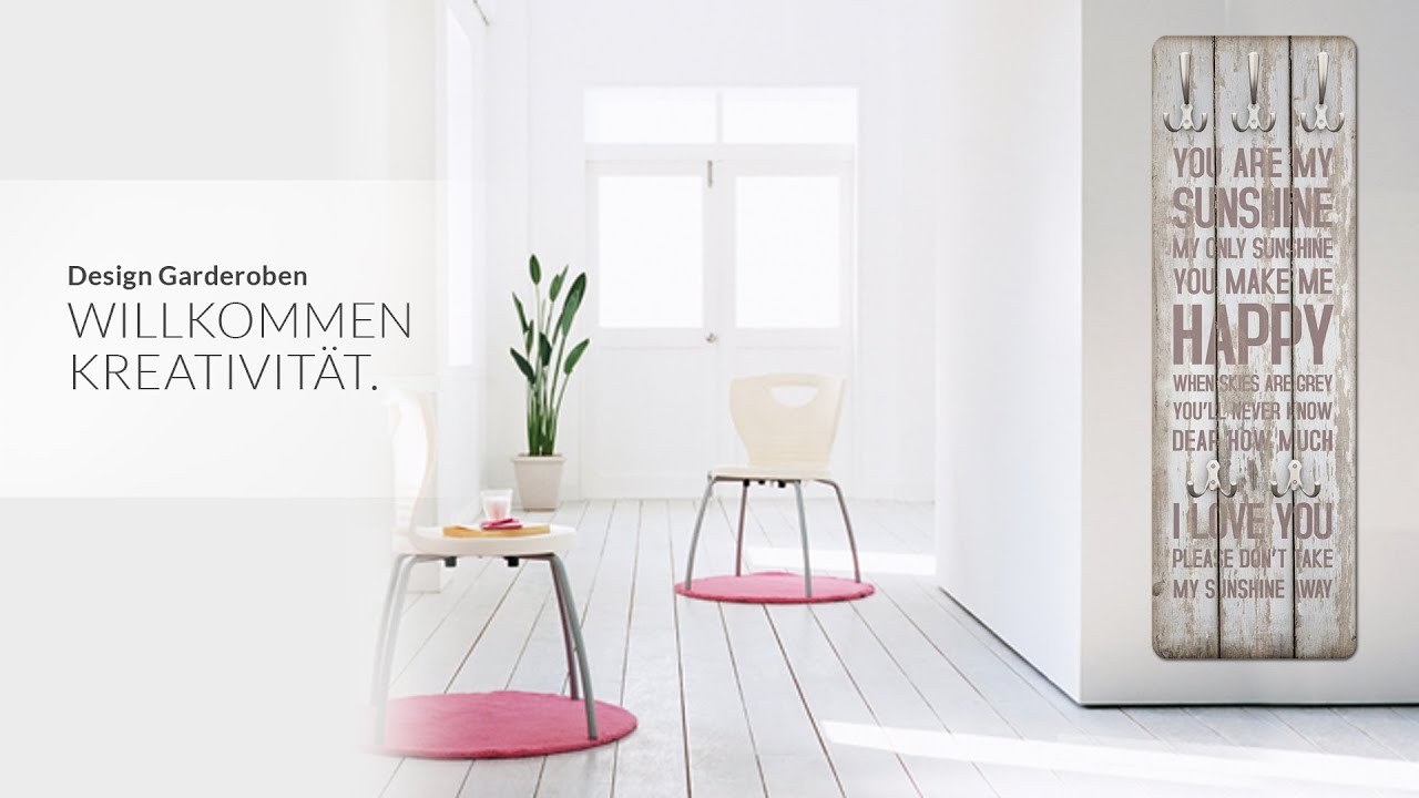 Wandideen von Bilderwelten.de | MUST-HAVE Design Garderoben - YouTube Wandideen von Bilderwelten.de | MUST-HAVE Design Garderoben - YouTube