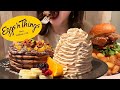 1人エッグスンシングス！お腹の限界までいただきます！フォンダンショコラパンケーキにモチコチキンバーガー【スイーツちゃんねるあんみつの食レポ】