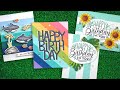 Intro to Simple Stripes: Diagonal, Simple Stripes: Portrait, Simple Stripes: Landscape + 4 cards