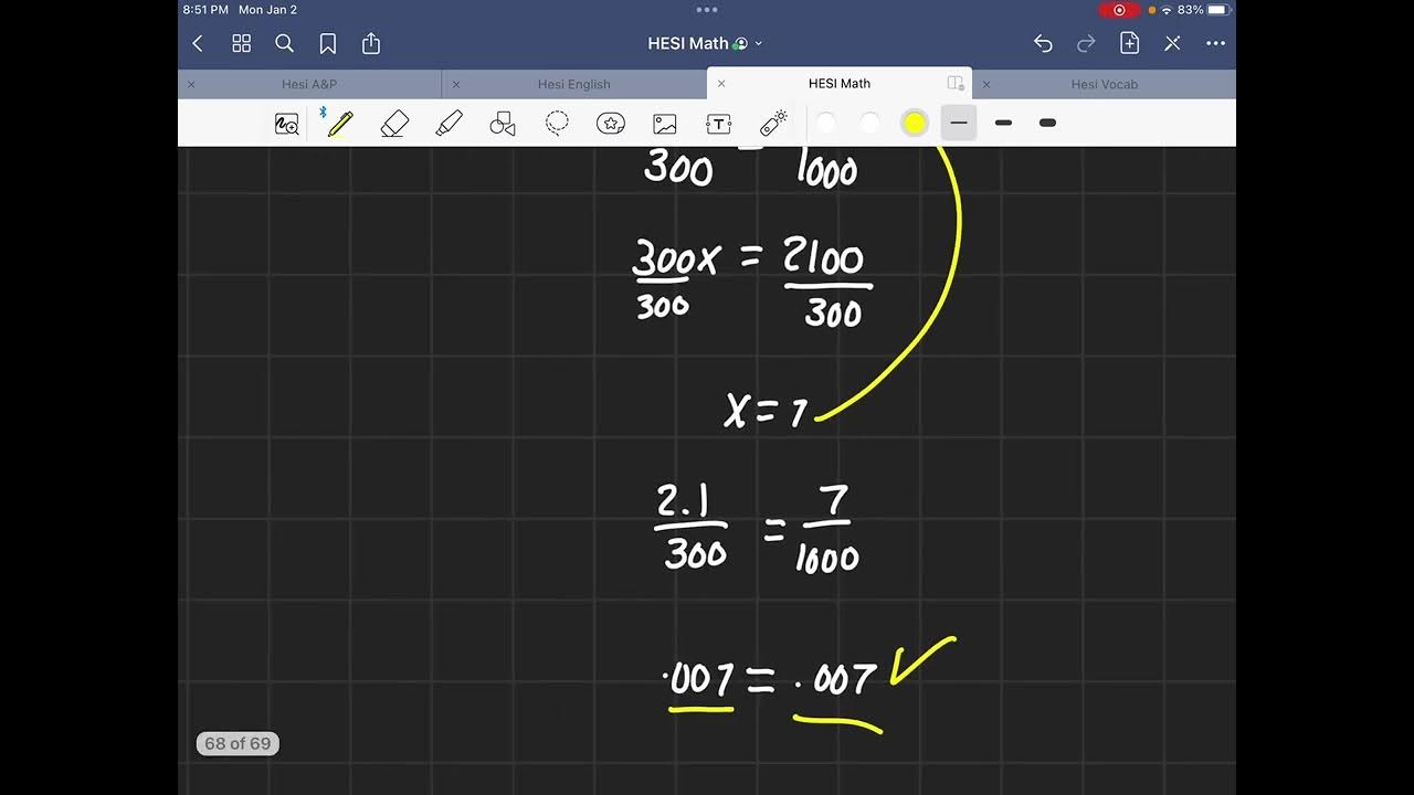 Hesi a2 math word problems proportions youtube
