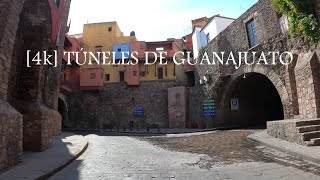 [4K] Túneles y calles de Guanajuato  Paseo virtual