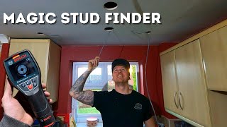 Magic stud Finder installing LED downlights  Electrician