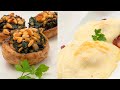 Champiñones rellenos de espinacas y piñones - Huevos gratinados con patata y queso - Cocina Abierta