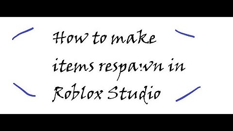 Roblox Studio - Tool Respawn Script Tutorial