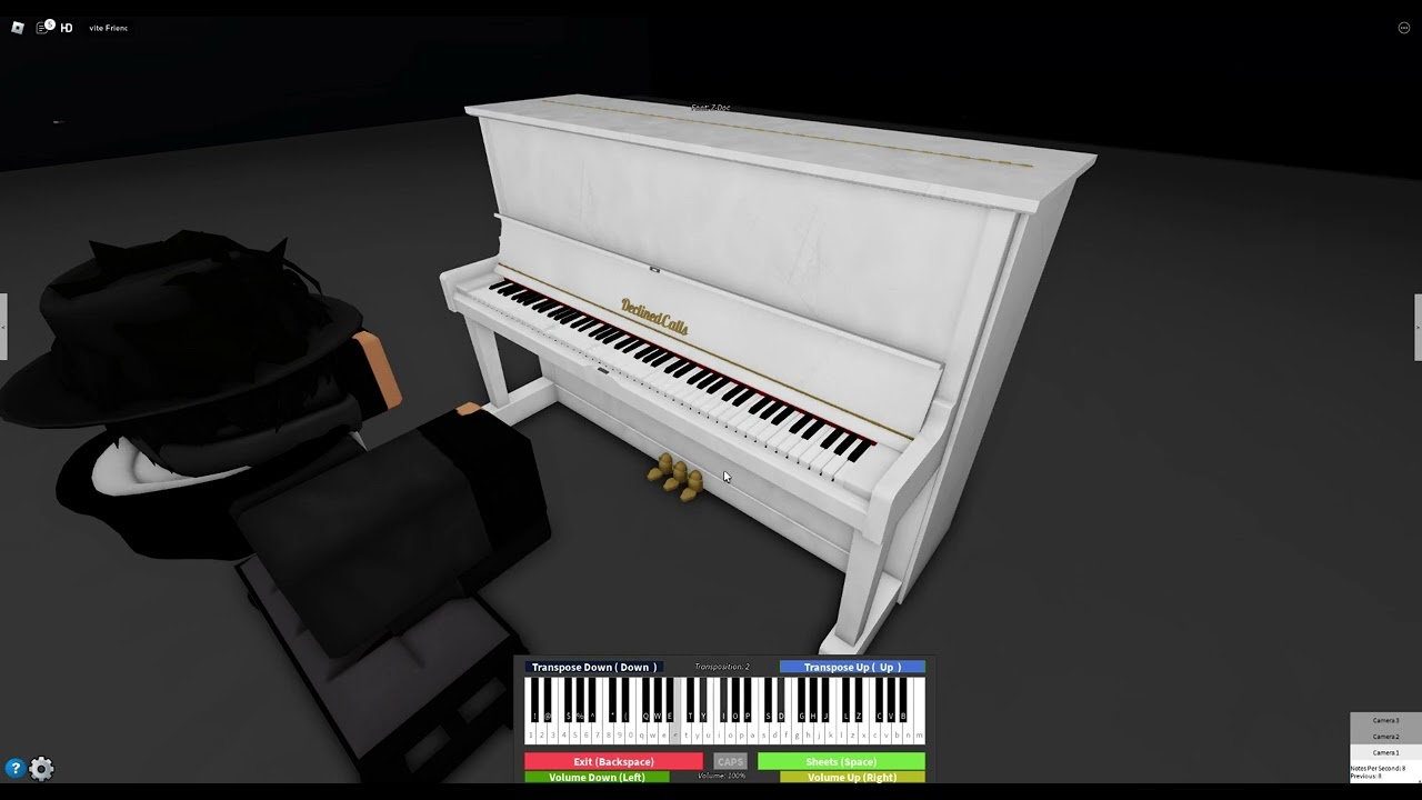 Jv Como tocar 2 musicas no (Virtual Piano Visualizations) (ROBLOX) 