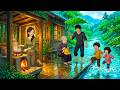 A Peaceful Rainy Day on a Floating River House | Ghibli-Style Video