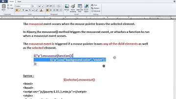 JQUERY MOUSEOUT EVENT METHOD DEMO