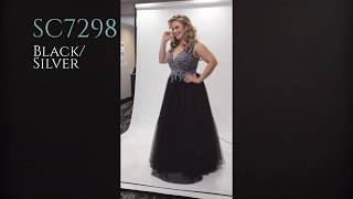 Black & Silver Plus Size Evening Prom Formal Dress Sleeves Sc7298 & Sc7299 By Sydneys Closet