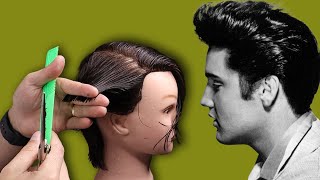 ELVIS Pompadour Haircut Tutorial - Shear Cut on Mannequin