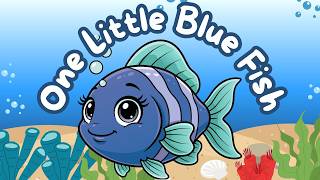 One Little Blue Fish Swimming in the Water (Natural Pronunciation) 🎵 Kids Songs