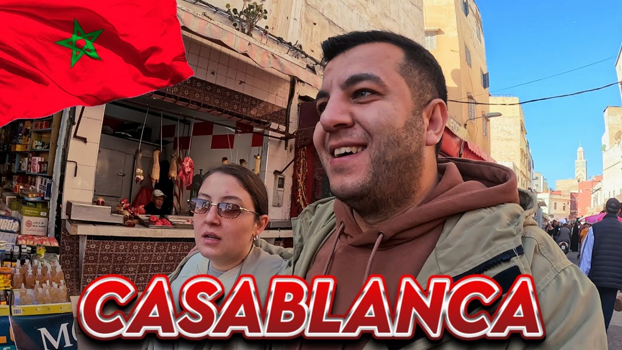 Fas Kazablanka'da Bir Gün - Fas Sokak Lezzetleri - Afrika Yerel Pazarını Gezdik - Fas Vlog