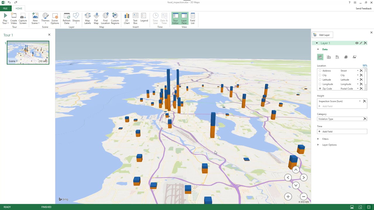 Update Use 3D Maps in Excel - Create Beautiful Map Charts