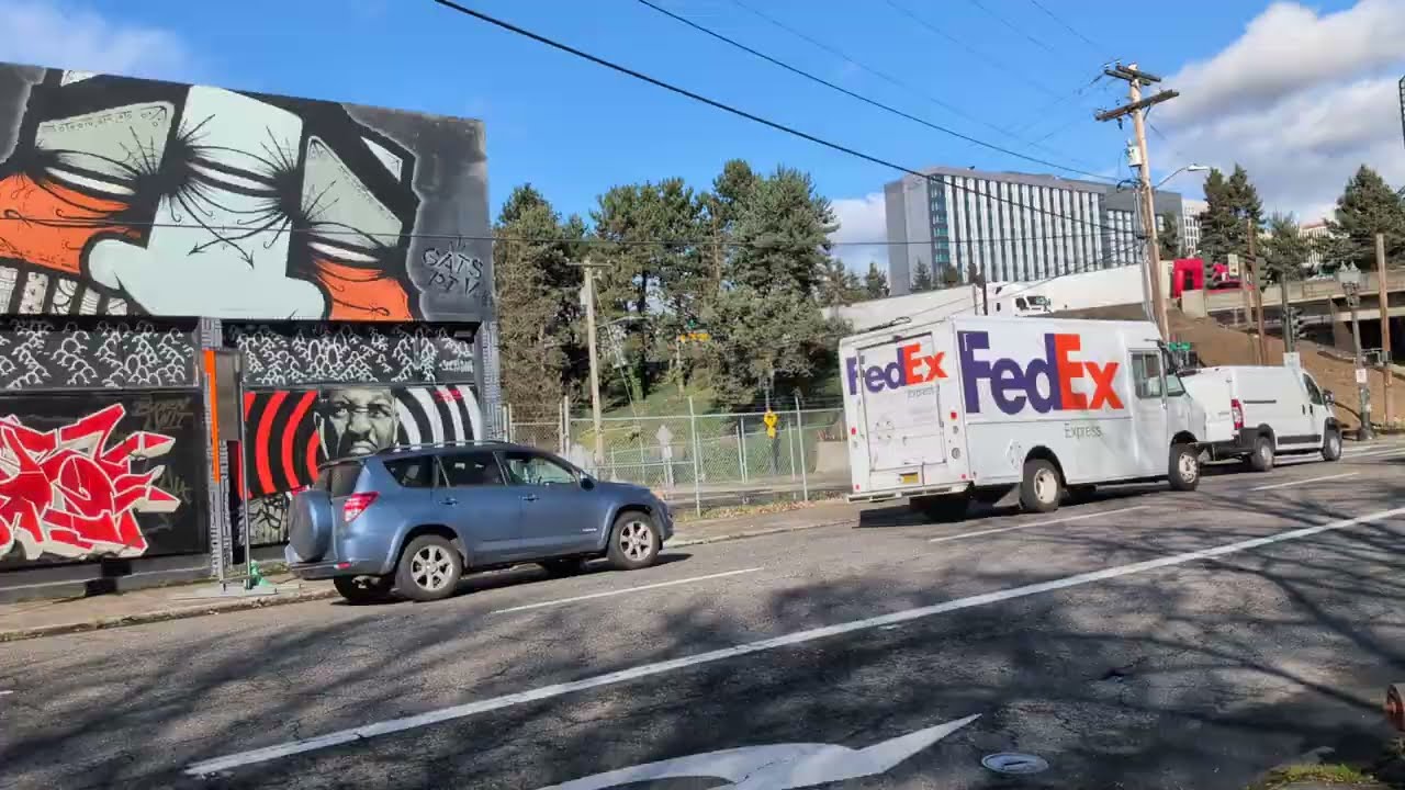 Portland Oregon Bike Ride Over the Steel Bridge and Willamette River 