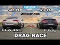 Mercedes-AMG Drag Race: CLA 45S (421 PS) vs. C 63S Coupé (510 PS) - 1/4 Mile & 1 Kilometer