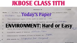 JKBOSE CLASS 11TH ENVIRONMENTAL SCIENCE (EVS) 2024-25 Today's Paper screenshot 5