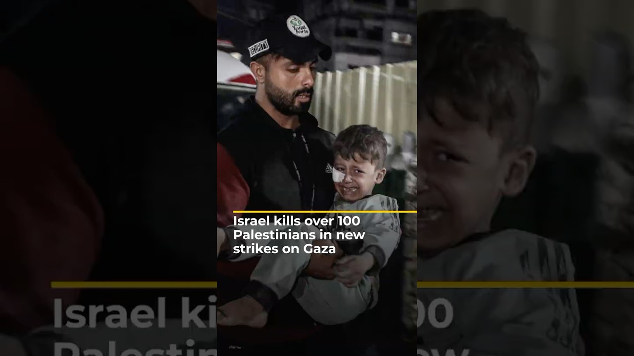 إسرائيل تقتل أكثر من 100 فلسطيني في غارات جديدة على غزة | AJ#shorts