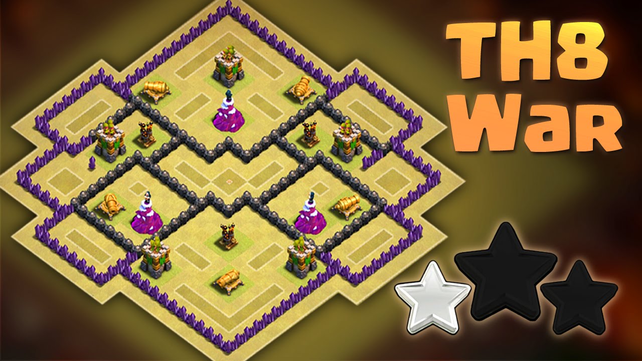 TH8 War Base - Anti Everything - Anti 3 Star - 2016 - Clash of Clans - YouT...