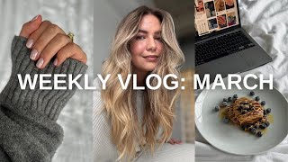 MARCH VLOG 2024: 3 EASY MEAL IDEAS, NEW HAIR + NAILS, BIRTHDAY WEEK 🎂 ☁️ 🥞