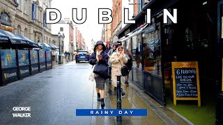 Walking in the rain in Dublin, Ireland The Rain Spring 2023.