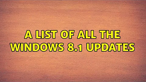 A list of all the Windows 8.1 updates