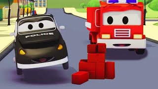 Мистерията с  тухлите на пътя - Патрулиращи коли в Града на Колите 🚓 🚒 Анимационно филмче за деца