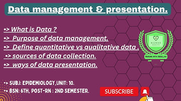 data management and presentation in urdu| BsN 6th, Post-Rn 2nd semester| Unit#10| epidemiology|