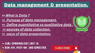 data management and presentation in urdu| BsN 6th, Post-Rn 2nd semester| Unit#10| epidemiology|