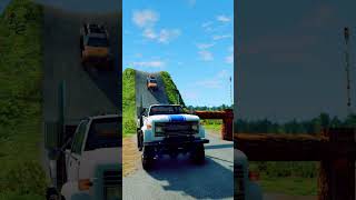 Truck & School Bus Vs Logs Trap Crash - Beamng.drive