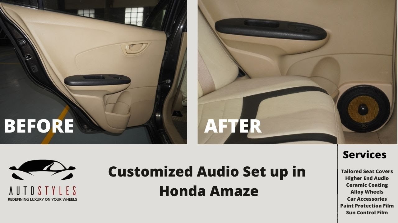 Honda Amaze Customized Speaker Work completed by Autostyles! | Best Car ...